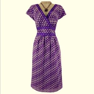 Coldwater creek dress size 6 purple polka dot